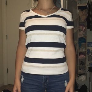 Tommy Striped V-neck tee